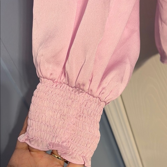 Elegant Pink Wrap Top - Picture 4 of 7